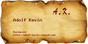Adolf Kevin névjegykártya